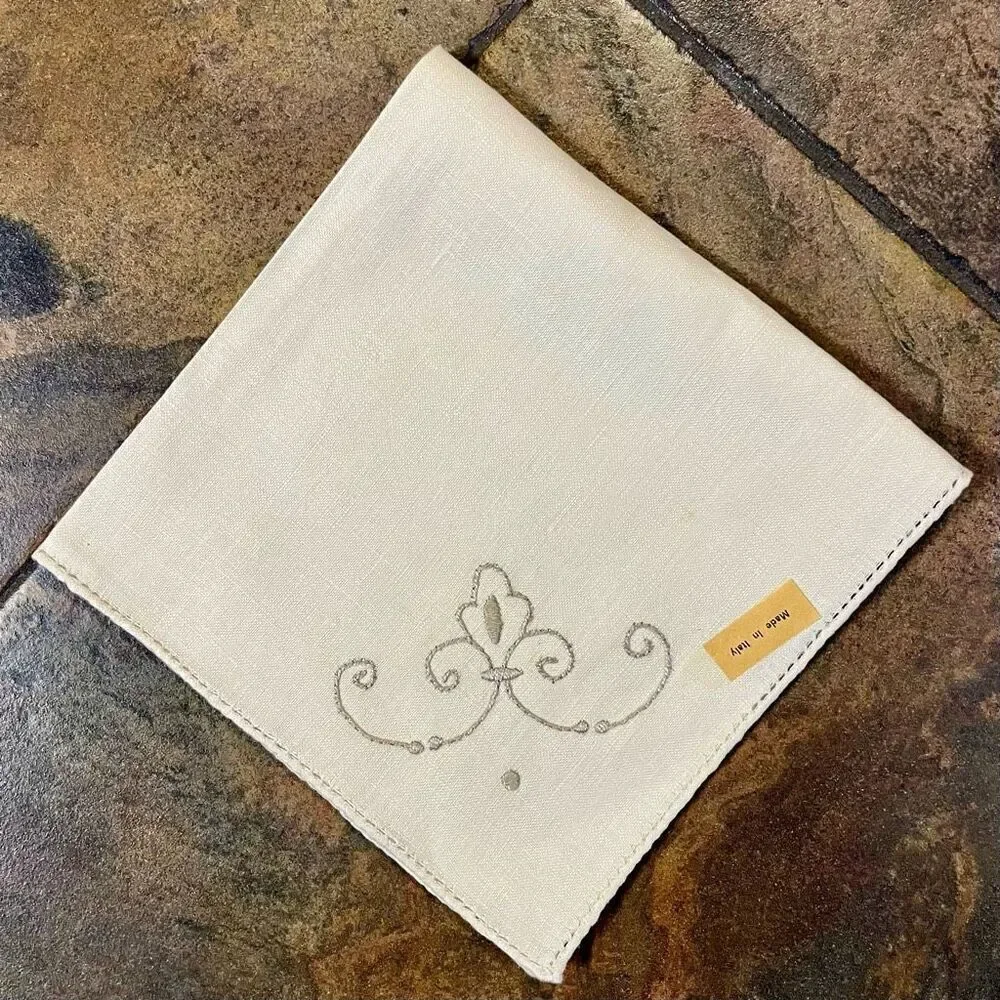 Italian Embroidered Cloth Napkins Set of 11